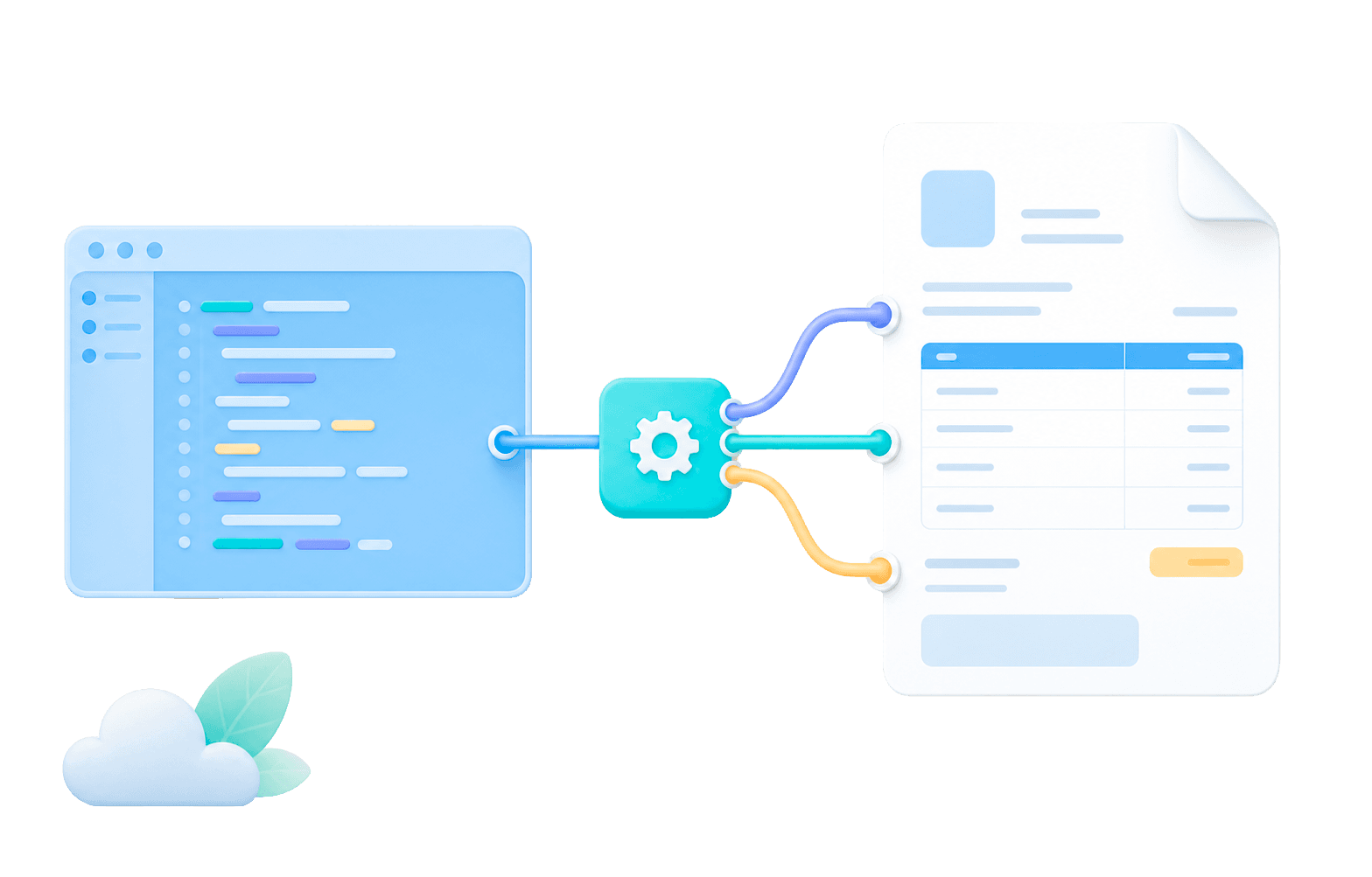 Ilustración de una integración de software con facturación electrónica