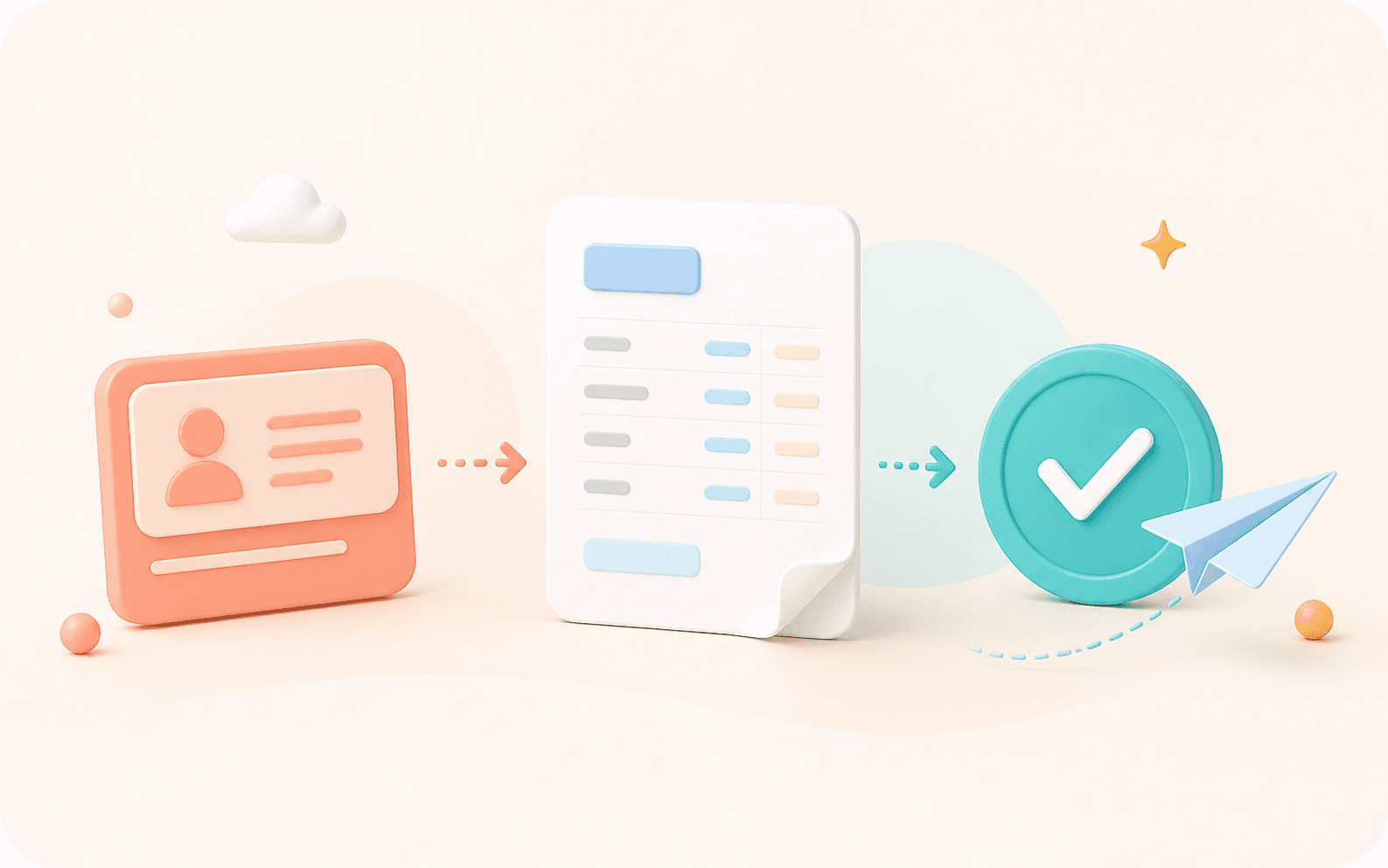 Ilustración de un flujo simple para crear, revisar y enviar una factura electrónica